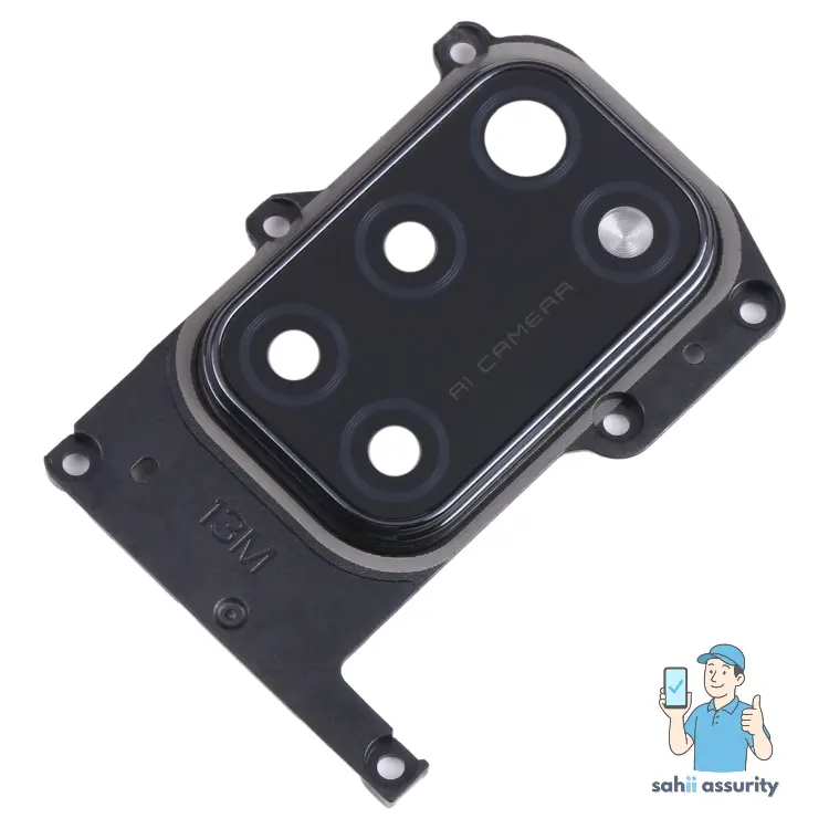 Camera Lens Glass with Frame for Realme 7i Black